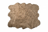 5' X 6' Tan Faux Sheepskin Shag Washable Area Rug