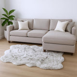 5' X 6' Chocolate Faux Sheepskin Ombre Shag Washable Area Rug