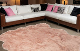 5' X 6' Pink Faux Sheepskin Shag Washable Area Rug