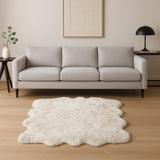 6' X 6' Ombre Grey Faux Fur Washable Non Skid Area Rug