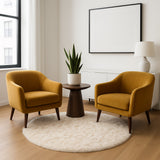 6' X 6' Ombre Tan Round Faux Fur Washable Non Skid Area Rug