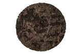 6' X 6' Chocolate Round Faux Fur Washable Non Skid Area Rug
