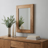 15" Brown Solid Wood Framed Accent Mirror
