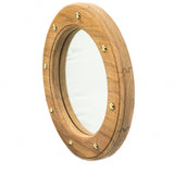 11" Brown Round Unframed Accent Mirror