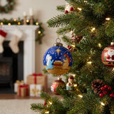 Silent Night Hand Painted Mouth Blown Glass Ornament