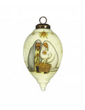 Nativity Holy Family Hand Painted Mouth Blown Glass Ornament