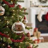 Vintage Christmas at the Cabin Hand Painted Mouth Blown Glass Ornament