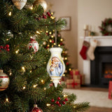 Mother Mary with Baby Hand Painted Mouth Blown Glass Ornament