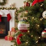 Red White And Green Glass Ball Ornament