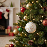 Yellow And White Glass Ball Ornament