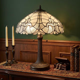 24" Dark Brown Metal Two Light Candlestick Table Lamp With Dark Brown Shade