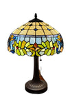 23" Dark Brown Metal Two Light Candlestick Table Lamp With Green Shade