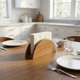 6" Brown Solid Wood Napkin Holder