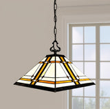 Brown And White Unique Statement Two Light Glass Dimmable Chandelier With Brown And White Shades