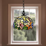 Red And White Unique Statement Glass Dimmable Chandelier With Red And White Shades