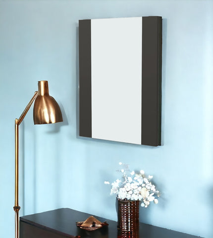 24" Black Wood Framed Bathroom Vanity Mirror
