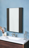 24" Black Wood Framed Bathroom Vanity Mirror