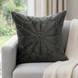 20" Gray Cotton Blend Throw Pillow