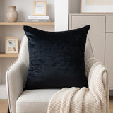 22" Black Cotton Blend Throw Pillow