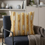 18" Beige Cotton Throw Pillow