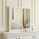 35" White Framed Dresser Mirror
