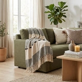 Gray Woven Cotton Abstract Throw Blanket