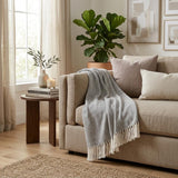 Charcoal Woven Cotton Striped Throw Blanket