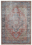 5' X 8' Rust Oriental Distressed Stain Resistant Area Rug
