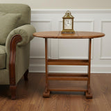 18" Brown Solid Wood Oval End Table