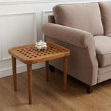 18" Brown Solid Wood Rectangular End Table