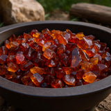 Amber Round Reflective Fire Pit Glass