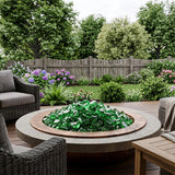 Green Round Reflective Fire Pit Glass