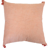 17" X 17" Coral And White Damask Zippered Polyester Throw Pillow With Tassels