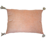 13" X 18" Peach and White Throw Pillow with Tassels