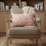 13" X 20" Coral Throw Pillow with Tassels