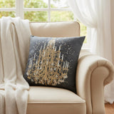 18" Gray and White Throw Pillow