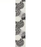 10' Black And White Indoor Outdoor Runner Rug