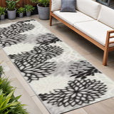 8' Black And White Indoor Outdoor Runner Rug