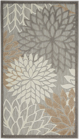 3' X 5' Gray And Ivory Indoor Outdoor Area Rug