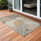 3' X 5' Gray And Ivory Indoor Outdoor Area Rug