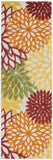6' Red And Ivory Indoor Outdoor Runner Rug