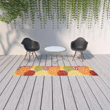 10' Red And Ivory Indoor Outdoor Runner Rug