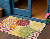 3' X 4' Red And Ivory Indoor Outdoor Area Rug