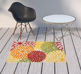 3' X 4' Red And Ivory Indoor Outdoor Area Rug