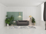 10' Blue And Gray Indoor Outdoor Runner Rug