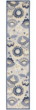 10' Blue And Gray Indoor Outdoor Runner Rug