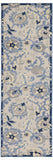 8' Blue And Gray Indoor Outdoor Runner Rug