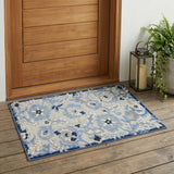 3' X 4' Blue And Gray Indoor Outdoor Area Rug