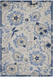6' X 9' Blue And Gray Indoor Outdoor Area Rug