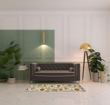 6' Green And Ivory Indoor Outdoor Runner Rug